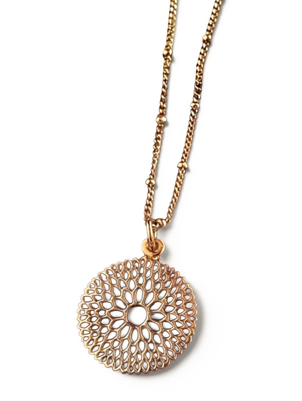 Small 18k gold plated .925 sterling flower necklace; NWOT